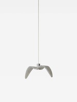Dekorativní - BRO PC01387_008 Závěsné svítidlo NIGHT BIRDS MINI PENDENT triplex opal BROKISGLASS mat / stříbrná / Trimless kabelová verze (bílá struktura) / kabel stříbrný - BROKIS