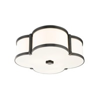 Dekorativní - HVLG 1216-OB-CE Stropní svítidlo CHANDLER ocel/sklo starobronz/bílá E27 3x40W - HUDSON VALLEY