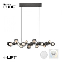 Podélná - PN 2557-15 LED závěsné svítidlo PURE E-Popup elektrické 2700-5000K platina / kouřová / satin - PAUL NEUHAUS