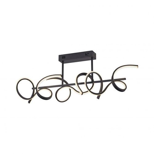Podélná - LD 19032-18 CURLS LED stropní svítidlo v černé barvě a moderním zakřiveném designu s funkcí stmívání SimplyDim 3000K - LEUCHTEN DIREKT / JUST LIGHT - foto 1
