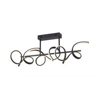 Podélná - LD 19032-18 CURLS LED stropní svítidlo v černé barvě a moderním zakřiveném designu s funkcí stmívání SimplyDim 3000K - LEUCHTEN DIREKT / JUST LIGHT