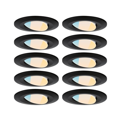 Koupelnová - P 98198 LED vestavné svítidlo Calla 10ks sada IP65 kruhové 90mm 30° 10x5W 230V CCT černá mat - PAULMANN - foto 1