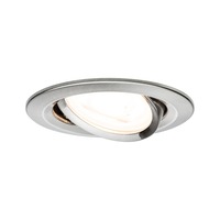 Koupelnová - P 93464 Vestavné svítidlo LED Nova kruhové 1x6,5W GU10 kov kartáčovaný nastavitelné 3-krokové-stmívatelné - PAULMANN