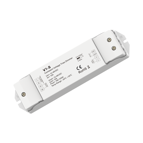 Stmívače a ovladače Optonica - Triac Dimmer DC12-48V 15A*1CH AC100-220V + Pusch Switch - foto 1