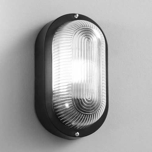 Nástěnná - FAN I-TURTLE-AP-B-NER Nástěnné svítidlo Turtle (černé oválné hladké sklo) IP54, objímka E27, 12 x 9,5 x 20,5 cm - FANEUROPE - foto 1
