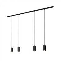 Lištové Briloner 230V - BRILO 8015045 1-fázový lištový systém, kompletní sada, 4x GU10 závěsná svítidla, černá - BRILO