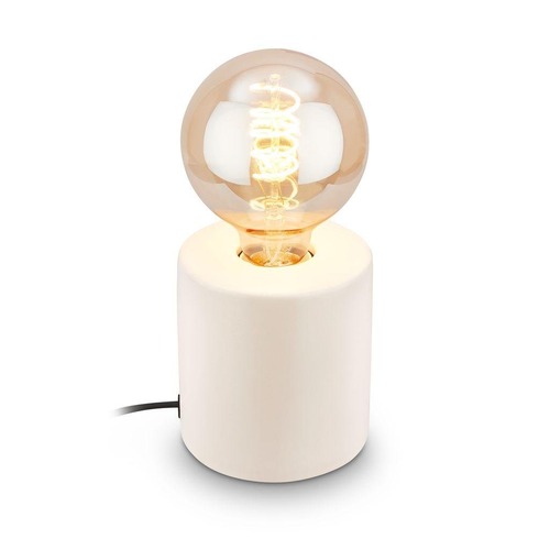 Stolní lampy dekorační - BRILO 7658016 Tubo stolní lampička - s vypínačem, E27 patice, max. 10W, bílá - BRILO - foto 1