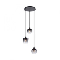 Vícečetná - LD 15424-18 ZEA LED závěsné svítidlo černé 3 ramenné kouřové sklo moderní do interiéru - LEUCHTEN DIREKT / JUST LIGHT