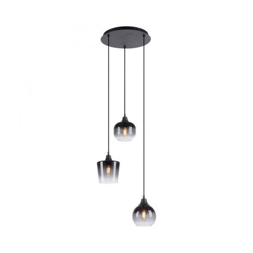 Vícečetná - LD 15424-18 ZEA LED závěsné svítidlo černé 3 ramenné kouřové sklo moderní do interiéru - LEUCHTEN DIREKT / JUST LIGHT - foto 1