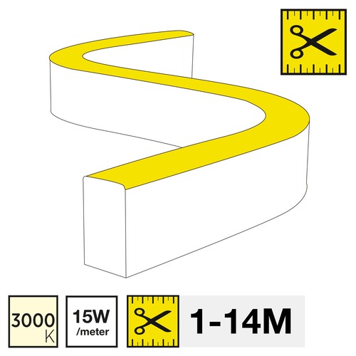 Hlavní osvětlení - SLC SM16067 LED pásek SLC NEON FLEX SIDE 3000K 15W 515LM 1-14M IP67 - TLG - foto 1