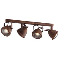 Bodová - FAN I-HABANA-AP4 Nástěnné svítidlo Habana, rezavé, 4 x GU10, 64,5 x 11,6 x 15,5 cm - FANEUROPE
