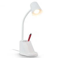 Stolní lampy pracovní - BRILO 7534016 Pahu lampička na psací stůl, nastavitelné, stojan na tužky, bílá - BRILO