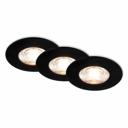 Kruhová - BRI 7606035 3ks sada LED vestavné svítidlo, 6,5 cm, 3x 3,6W, 350lm, černá - BRILONER - foto 1