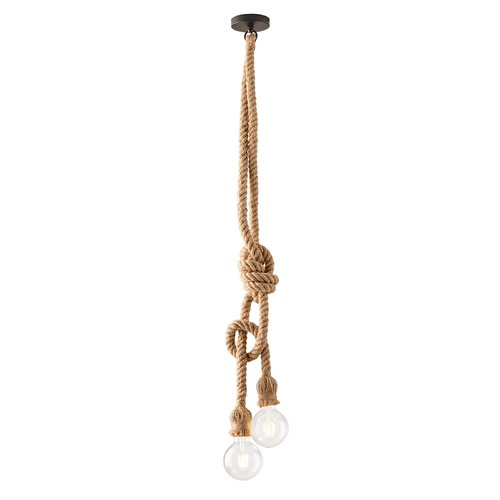 Dekorativní - FAN I-ROPE-S2 Závěsné svítidlo Rope černá, 2xE27, délka 150 cm - FANEUROPE - foto 1