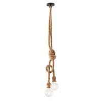 Dekorativní - FAN I-ROPE-S2 Závěsné svítidlo Rope černá, 2xE27, délka 150 cm - FANEUROPE