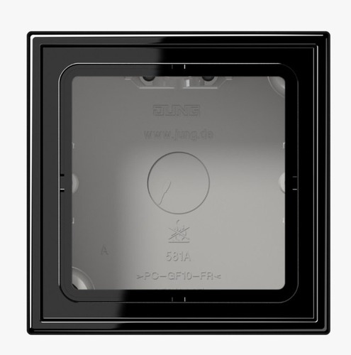 Vypínače a zásuvky - JU LS581ASW Přisazená krytka s rámečkem LS581ASW černá - JUNG - foto 1