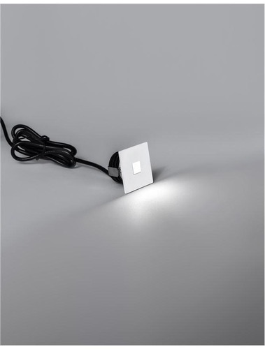 Zapuštěná - NV 9045514 Venkovní zapuštěné svítidlo do zdi PASSAGGIO bílý hliník LED 1W 3000K 3V IP54 délka kabelu 1.80m použijte driver 9020170 - NOVA LUCE - foto 1