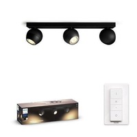 SmartHome Paul Neuhaus - PH 50473/30/P6 Hue White Ambiance Bodové svítidlo Philips Buckram BT 50473/30/P6 LED GU10 3x5W 3x350lm 2200-6500K 230V, černé s dálkovým ovladačem a Bluetooth - PHILIPS HUE (915005918701)