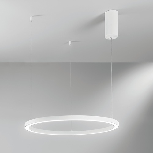 Kruhová - FAN LED-HOOP-S60-BCO Závěsné LED svítidlo HOOP bílá, 30 W, 4500 lm, CCT, 60 x 150 cm - FANEUROPE - foto 1