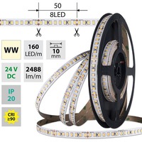 Pracovní osvětlení - ML-126.888.60.9-02000.1000X03 VÝPRODEJ - LED pásek WW 160LED/m 38,4W/24V 4976lm IP20 délka 2m vodič A 1,0m
