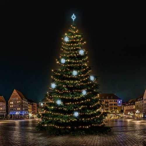 SADY na stromy - DLED TRS7023A LED světelná sada na stromy vysoké 21-23m, teplá bílá s ledově bílými dekory 8EFD08 - foto 1