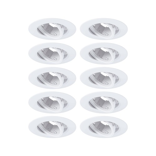 Kruhová - P 92115 Vestavné svítidlo 10ks-sada výklopné kruhové 90mm 30° GU10 max. 10x10W 230V bílá - PAULMANN - foto 1