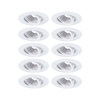 Kruhová - P 92115 Vestavné svítidlo 10ks-sada výklopné kruhové 90mm 30° GU10 max. 10x10W 230V bílá - PAULMANN
