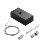 Kotvící prvky, držáky, závěsy - ILUX 276304 Steel závěsná sada jeden ocelový kabel 2 mt + stropní krytka - IDEALLUX