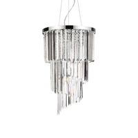 Dekorativní - ILUX 117737 Závěsné svítidlo Ideal Lux Carlton SP8 cromo 117737 40cm chromové E14 8x40W - IDEALLUX