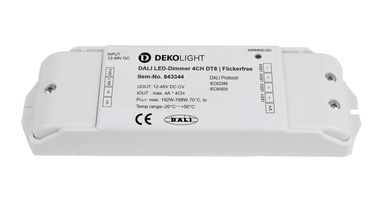 Ovladače a stmívače pro jednobarevné LED pásky - IMPR 843344 Deko-Light nízkonapěťový DALI stmívač (CV, DC) - DALI 2 PWM stmívač CV 4CH, 12-48V, 4A/kanál, DT