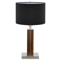 Stolní lampy dekorační - HERZ 11665.20 Stolní lampa Dana max. 60W E27 ořech olejovaný /  látka černá-matně stříbrná - HERZBLUT