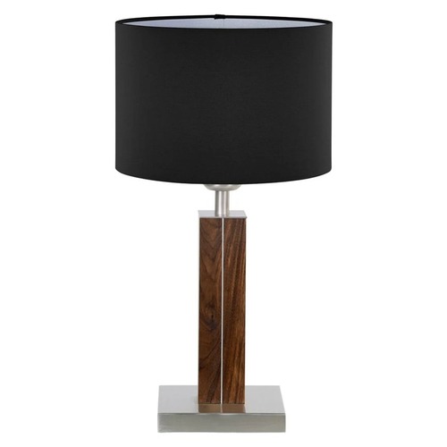 Stolní lampy dekorační - HERZ 11665.20 Stolní lampa Dana max. 60W E27 ořech olejovaný /  látka černá-matně stříbrná - HERZBLUT - foto 1