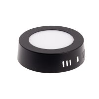 LED panely kruhové - BPL6 LED panel 6W přisazený černý kulatý