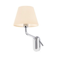 Dekorativní - FARO 24007-11 ETERNA levá chrom/béžová nástěnná lampa se čtecí lampičkou - FARO
