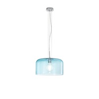 Kruhová - FAN I-GIBUS-S35 BLU Závěsné svítidlo Gibus, tyrkysové, 1 x E27, 35 x 35 x 150 cm - FANEUROPE