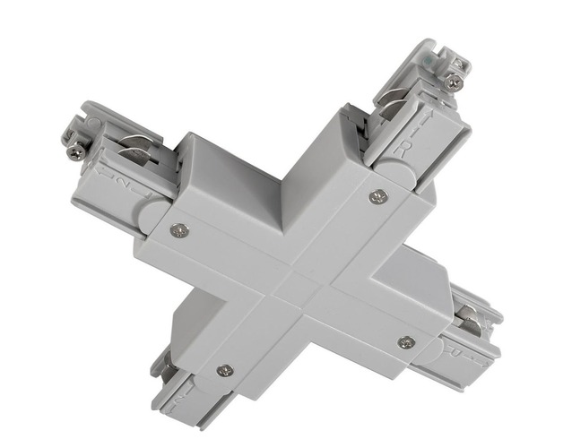 Lišty a příslušenství IVELA - IMPR 710034 Deko-Light kolejnicový systém 3-fázový 230V D Line X-spojka levé-levé-pravé-pravé 230V šedá RAL 7040 166  - LIGHT IMPRESSIONS - foto 1