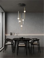 Vícečetná - NV 9695258 Závěsné svítidlo ACROBAT černá a zlatá LED 67W 3000K stmívatelné - NOVA LUCE