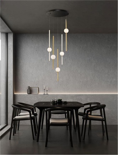 Vícečetná - NV 9695258 Závěsné svítidlo ACROBAT černá a zlatá LED 67W 3000K stmívatelné - NOVA LUCE - foto 1