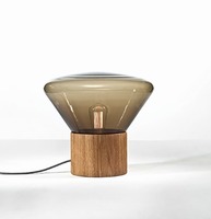 Stolní lampy dekorační - BRO PC00849-BIANCO Stolní lampa MUFFINS WOOD průměr 370mm - BROKIS A