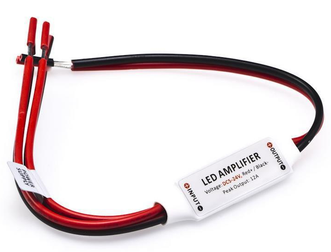 Spotřební materiál a příslušenství - Konektorový zesilovač DC5V-24V Max. výstup 12A - foto 1