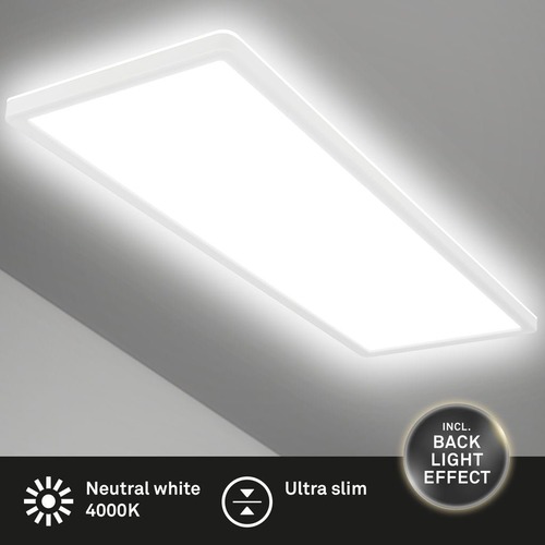Hranatá - BRILO 7402416 Ultraplochý LED panel s přímým a nepřímým osvětlením, 58 cm, LED, 22 W, 3000 lm, bílé (starý kód: BRILO 7402-416) - BRILO - foto 1