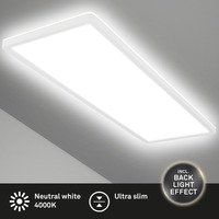 Hranatá - BRILO 7402-416 Ultraplochý LED panel s přímým a nepřímým osvětlením, 58 cm, LED, 22 W, 3000 lm, bílé - BRILO