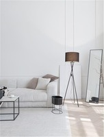 Stojací lampy - NV 9050160 Stojací lampa RETRO černé stínidlo černý kov E27 1x12W 230V IP20 bez žárovky - NOVA LUCE