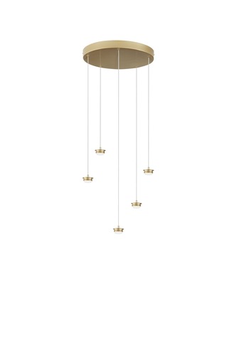 Sestavte si sami - FAN LED-BASE-S-R5-ORO Konstrukce zlatá kovová závěsná konstrukce s integrovaným LED světelným bodem 20 W a kabelem pr. 35 cm x výška 210 cm, nastavite - FANEUROPE - foto 1