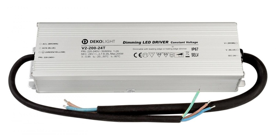 Stabilizované napětí - IMPR 872138 Deko-Light LED-napájení IP, DIM CV, 24V 66-200W konstantní napětí 2700-8300 mA IP67 stmívatelné 24V DC 66,00-200,00 W - foto 1