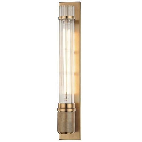 Dekorativní - HVLG 1200-AGB-CE Nástěnné svítidlo SHAW ocel/sklo staromosaz/čirá E27 1x6W - HUDSON VALLEY - foto 1