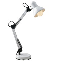 Stolní lampy pracovní - FAN LDT033ARC-BIANCO Stolní lampa Architteto, 1xE27, 60 x 42 cm, bílá, kov - FANEUROPE