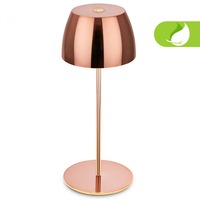 Stolní lampy dekorační - BRILO 7503013 LED nabíjecí stolní lampička Serina Mini, bezdrátová, 20cm, IP44, 2,5W, stmívatelné, dotykový vypínač, měď - BRILO