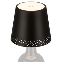 Na stůl - BRILO 7485015 LED nabíjecí stolní lampa, 11 cm, USB-C, 2,6W, 280lm, černá - BRILONER