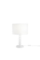 Stolní lampy dekorační - FAN I-SULTAN-L-BCO Stolní lampa Sultan (bílá + samet) kov + samet, 1 x E27, 15 W; lampa pr. 30 x 20 cm, konstrukce 30 x 30 x 45,5 cm - FANEUROPE